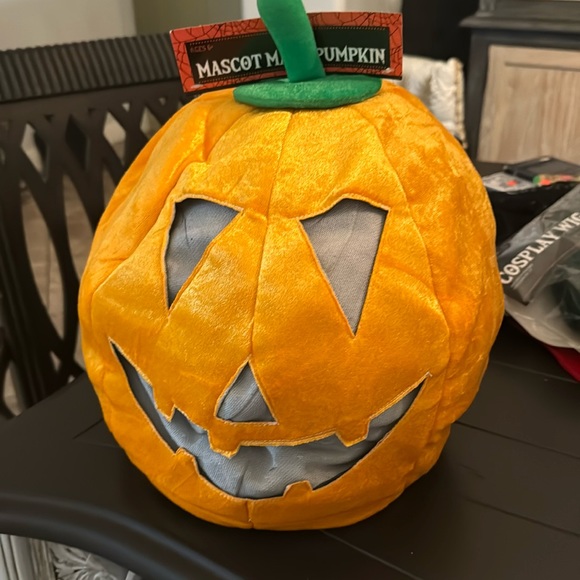 Pumpkin Mascot Mask Head Piece Hat or Mask One Size Fits All - Picture 1 of 5